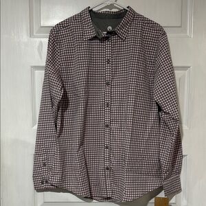 Women’s Urban Collection by Chef Works Plaid Button Up Collared Shirt Large NWT